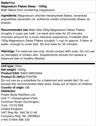 BetterYou - Magnesiumvlokken voor de Slaap - 1000g - Afbeelding 2