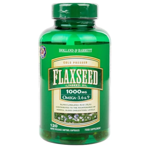 Holland & Barrett - Flaxseed Linseed Oil 1000mg - 120 caps