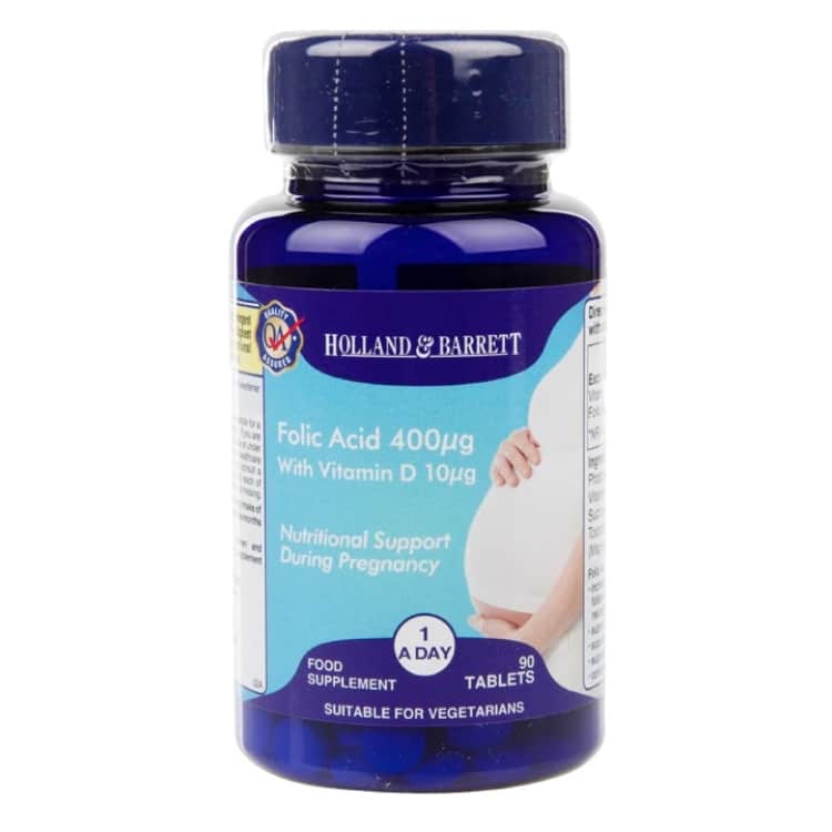 Holland & Barrett - Folic Acid 400mcg with Vitamin D 10mcg 90 tablets