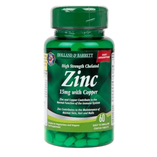 Holland & Barrett - High Strength Chelated Zinc 15mg with Copper 60 tablets