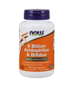 NOW Foods - 8 Billion Acidophilus & Bifidus 120 vcaps