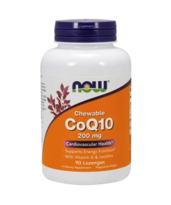 NOW Foods - CoQ10 with Lecithin & Vitamin E 200mg (Chewable) - 90 lozenges