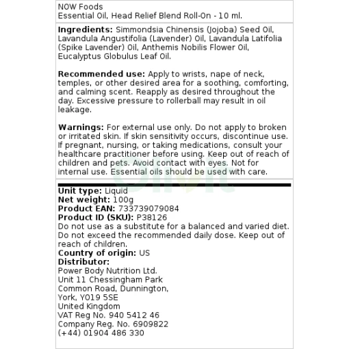 Head Relief Blend Roll-On - 10 ml.