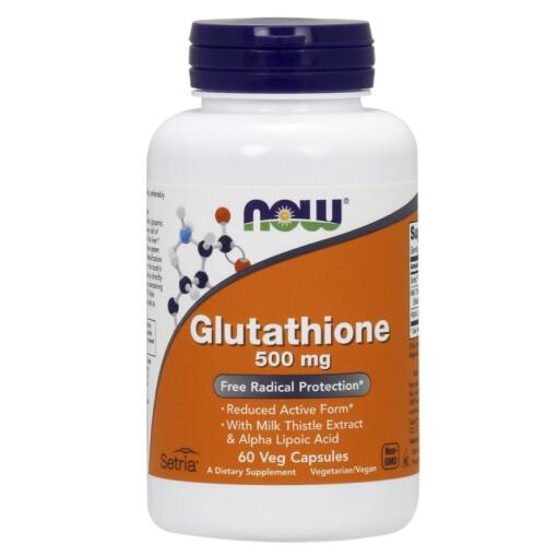 NOW Foods - Glutathione with Milk Thistle Extract & Alpha Lipoic Acid 500mg - 60 vcaps