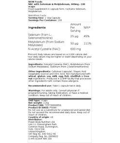 NOW Foods - NAC with Selenium & Molybdenum