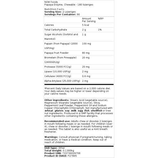 Chewable - 180 lozenges