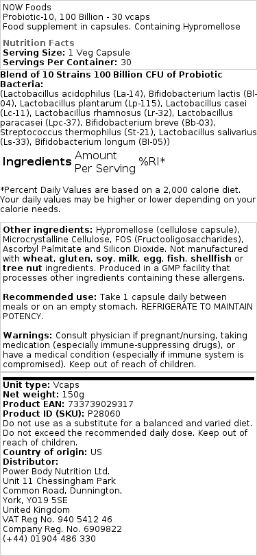 NOW Foods - Probiotic-10, 25 miljard - 50 capsules - Afbeelding 2