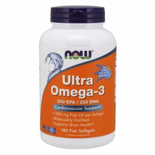 NOW Foods - Ultra Omega-3 (In Fish Gelatin Softgels) - 180 fish softgels