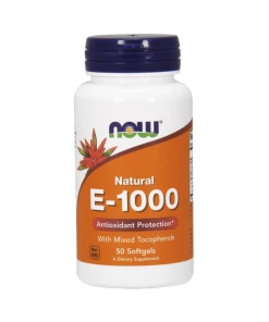 NOW Foods - Vitamin E-1000 - Natural (Mixed Tocopherols) - 50 softgels