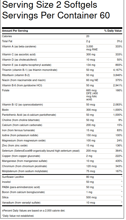 Swanson - Multi met Hoge Sterkte - 120 Zachte Capsules - Afbeelding 2