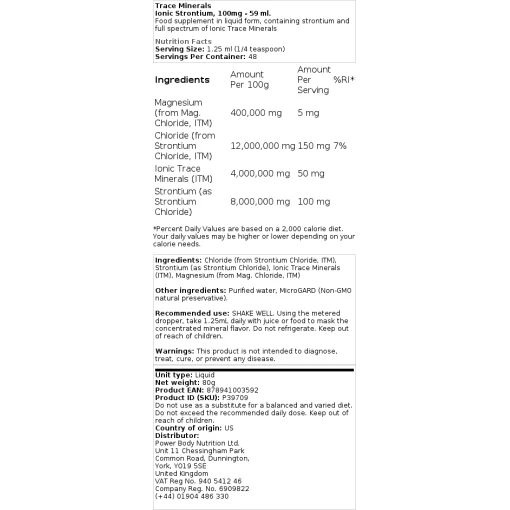 Trace Minerals - Ionic Strontium