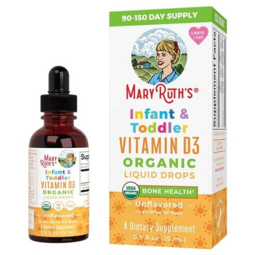 Organic Infant & Toddler Vitamin D3 Liquid Drops - 15 ml.