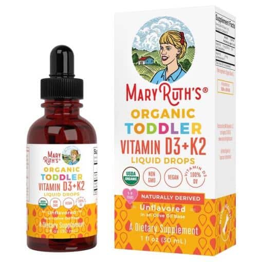 Organic Toddler Vitamin D3+K2 Liquid Drops - 30 ml.