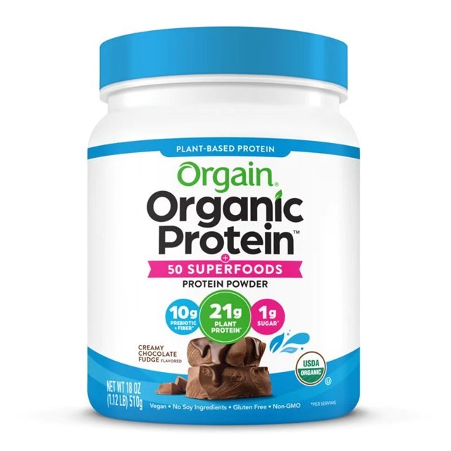 Orgain - Biologische Proteïne + 50 Superfoods, Romige Chocoladefudge - 510g