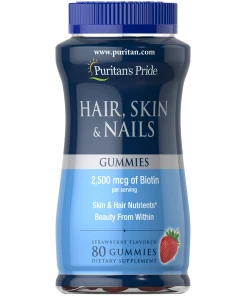 Puritan's Pride - Haar, Huid & Nagels, Aardbeiensmaak - 80 gummies