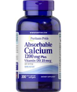Puritan's Pride - Calcium en Vitamine D3 met Hoge Opname - 200 Zachte Gelcapsules