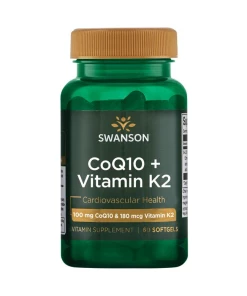 SWANSON CoQ10 100mg + Witamina  K2 180mcg 60sgels