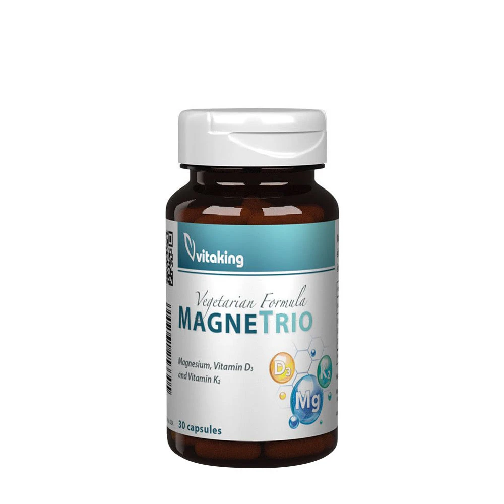 Vitaking MagneTrio D3+K2+ Magnesium Bisglycinate (30 Capsules)