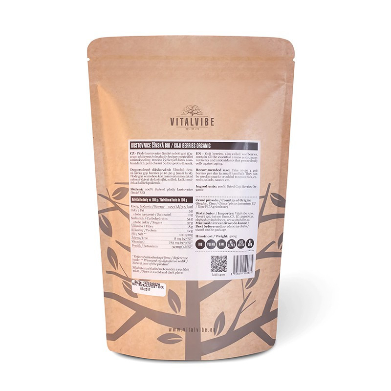 Vitalvibe - Biologische Gojibessen, 400 g - Afbeelding 2