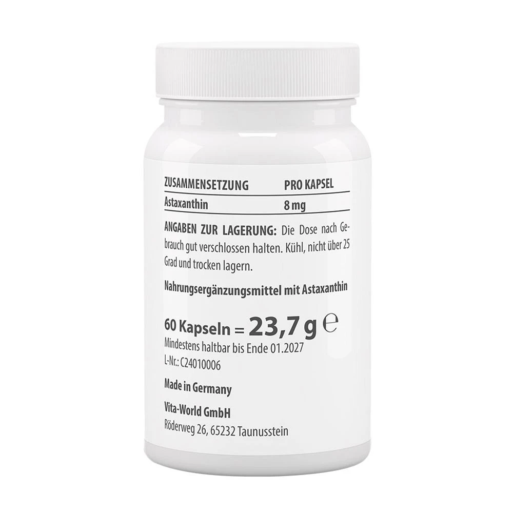 Vitaworld - Astaxanthine 8 mg (60 capsules) - Afbeelding 2