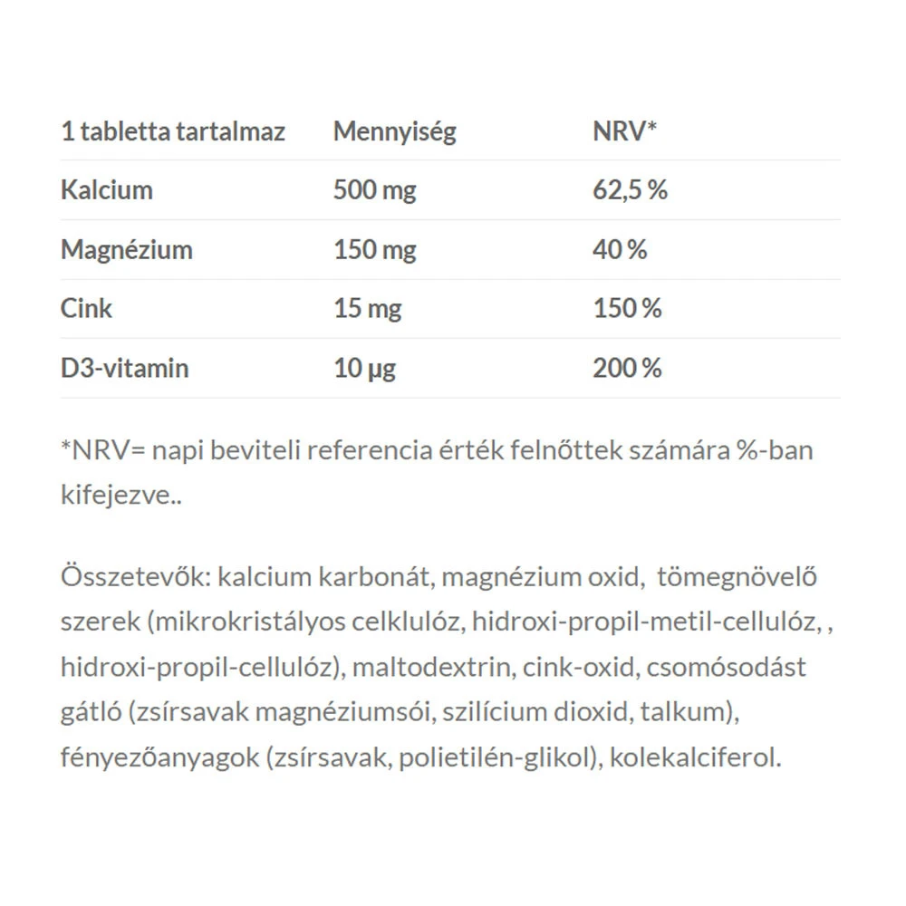 JutaVit - Calcium-Magnesium-Zink+D3 Forte (30 tabletten) - Afbeelding 2