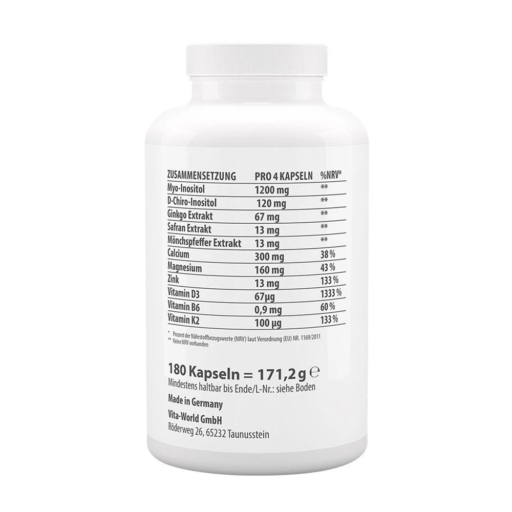 Vitaworld - Inositol Complex (180 capsules) - Afbeelding 2
