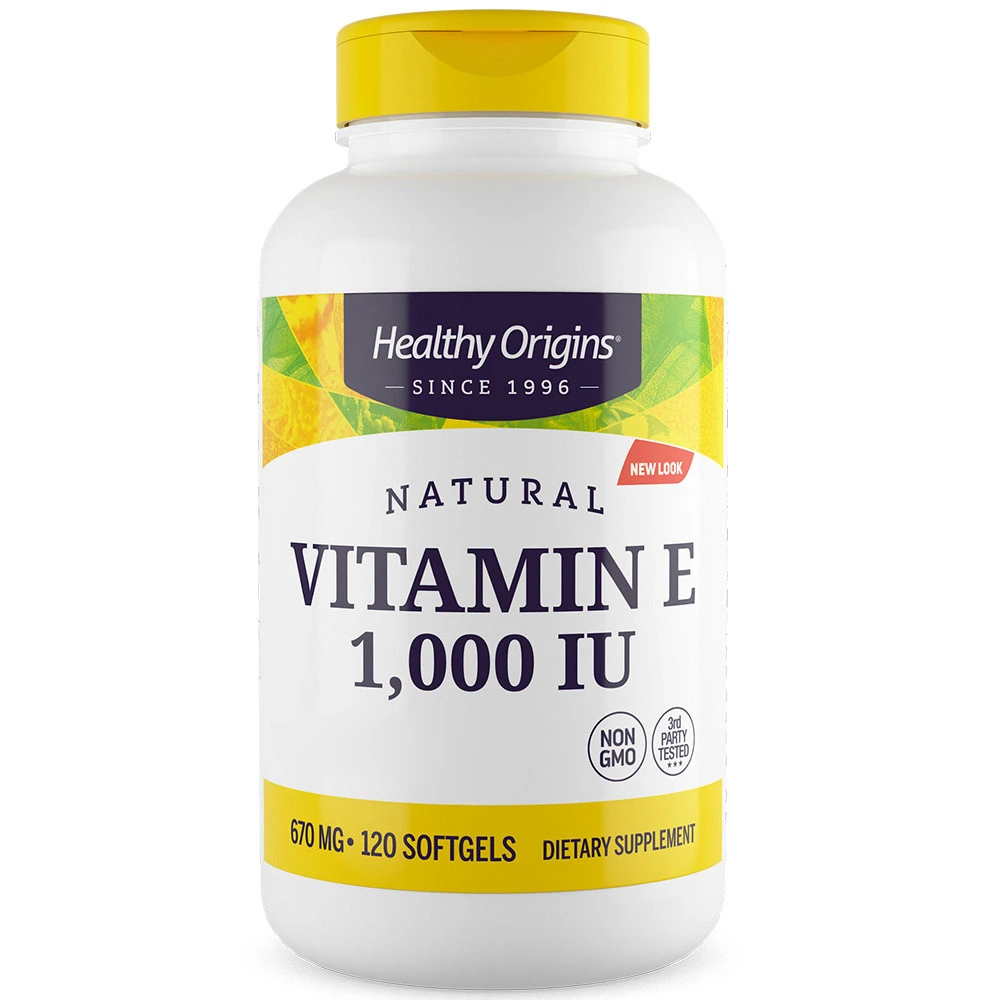 Healthy Origins - Natuurlijke Vitamine E 1000 IE, 120 softgels - Afbeelding 2