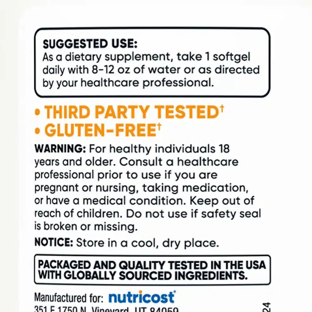 Nutricost - Biotine met Kokosolie 10.000 mcg (150 Softgels) - Afbeelding 7