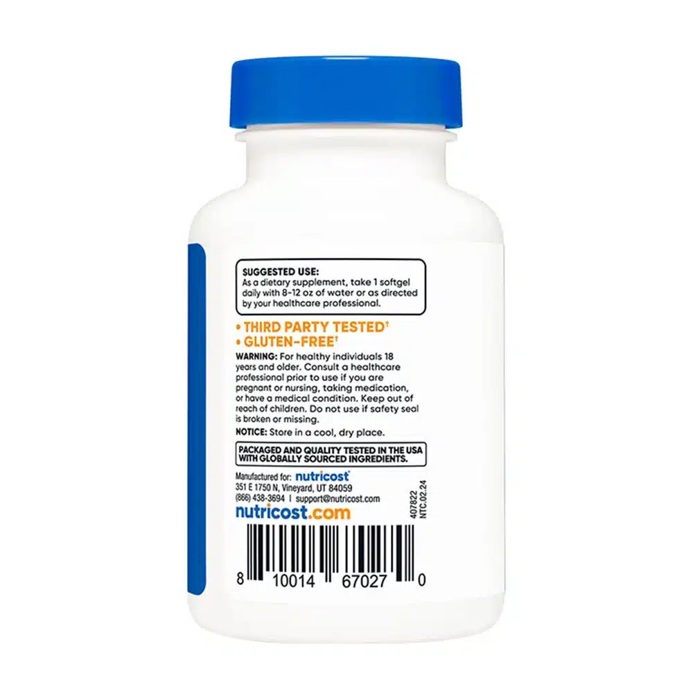 Nutricost - Biotine met Kokosolie Softgels 5000 mcg (150 Softgels) - Afbeelding 7