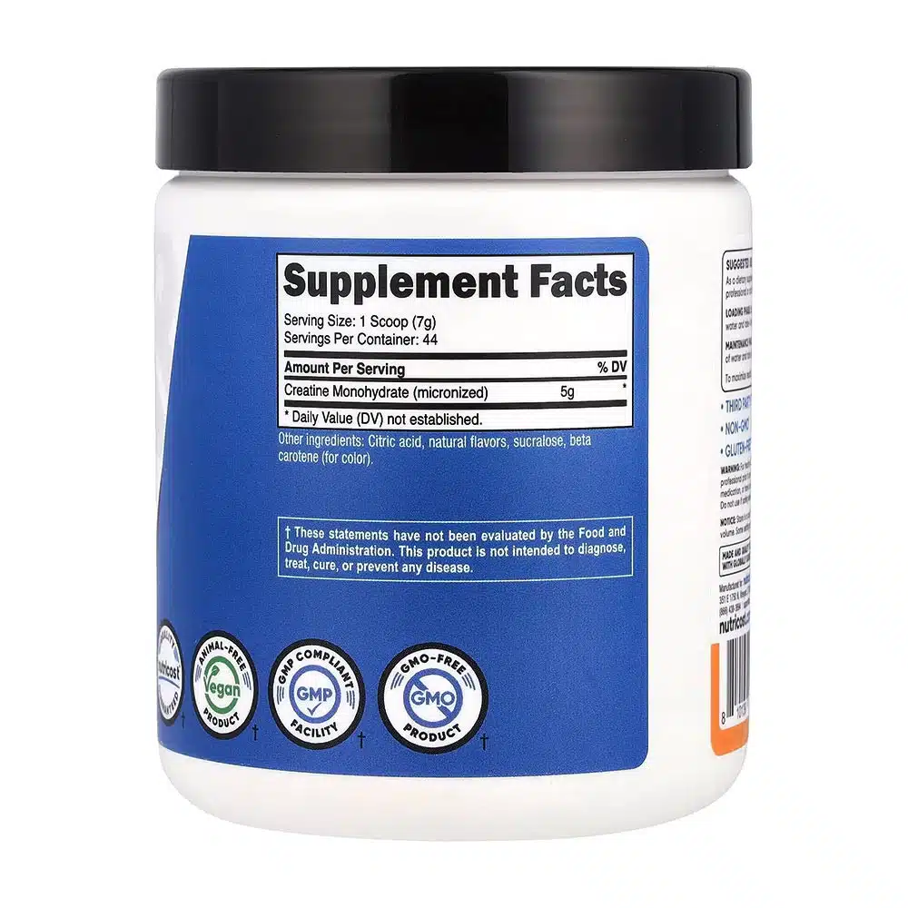 Nutricost - Creatinemonohydraatpoeder (300 g, Mandarijn Sinaasappel) - Afbeelding 5
