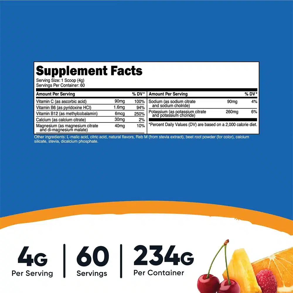 Nutricost - Nutricost Elektrolytencomplex (234 g, Fruit Punch) - Afbeelding 4