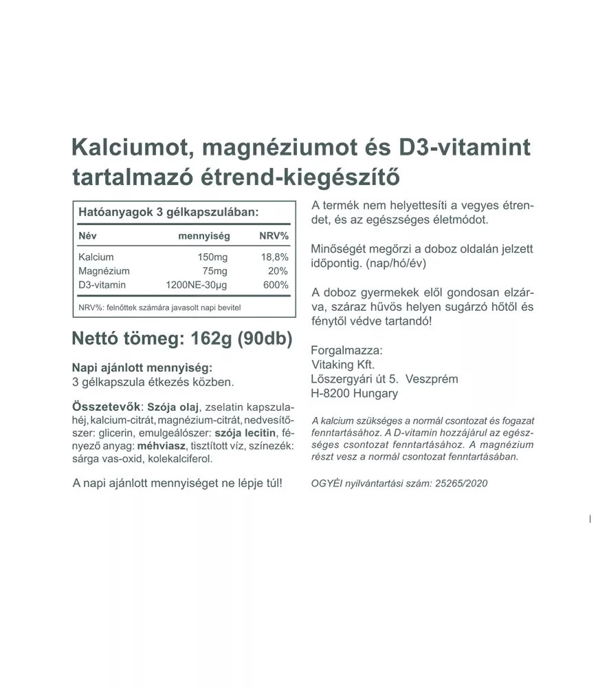 Vitaking CalMag Citrate +Vitamin D3 (90 Softgels)