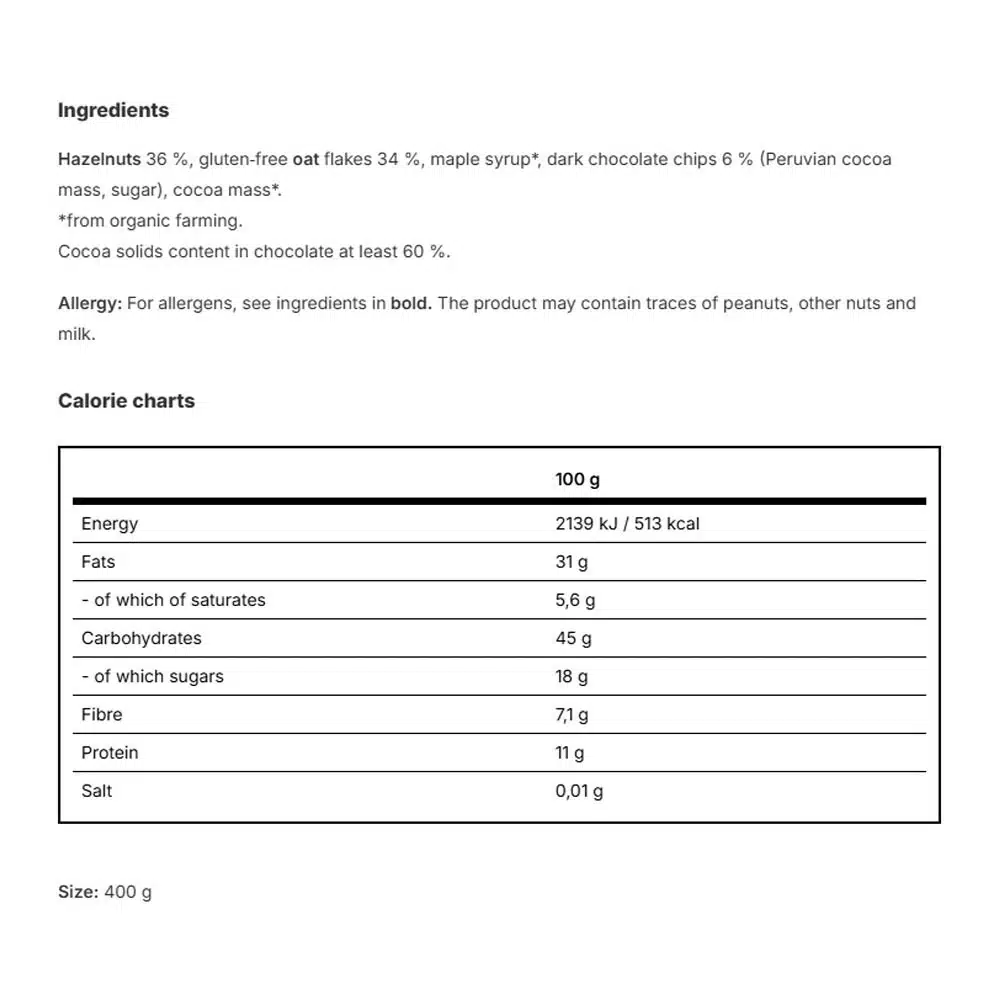 Vilgain - Vilgain Ultimate Chocolate Granola (400 g) - Afbeelding 2