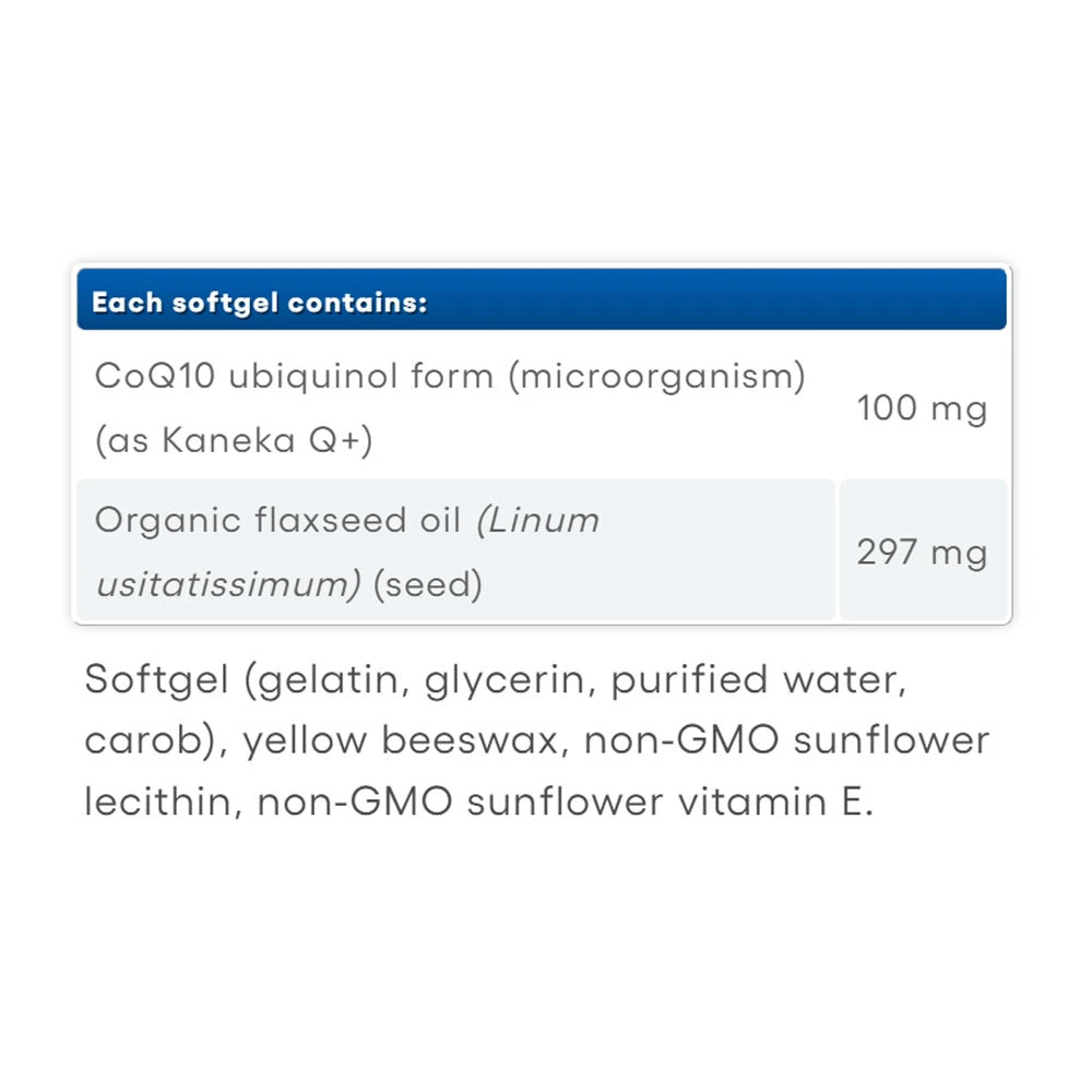 Natural Factors - Ubiquinol Actieve CoQ10 100 mg (60 Softgels) - Afbeelding 2