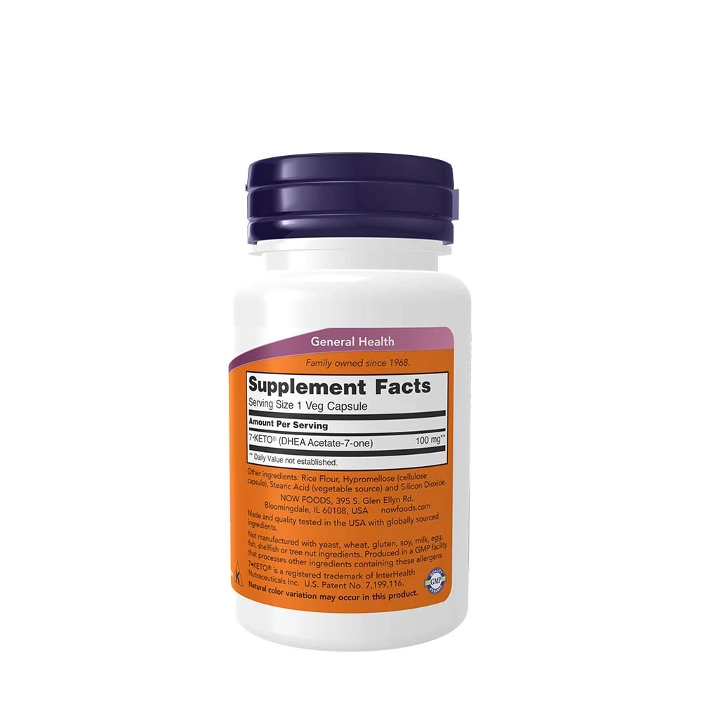 NOW Foods - 7-KETO® 100 mg (60 vegetarische capsules) - Afbeelding 2